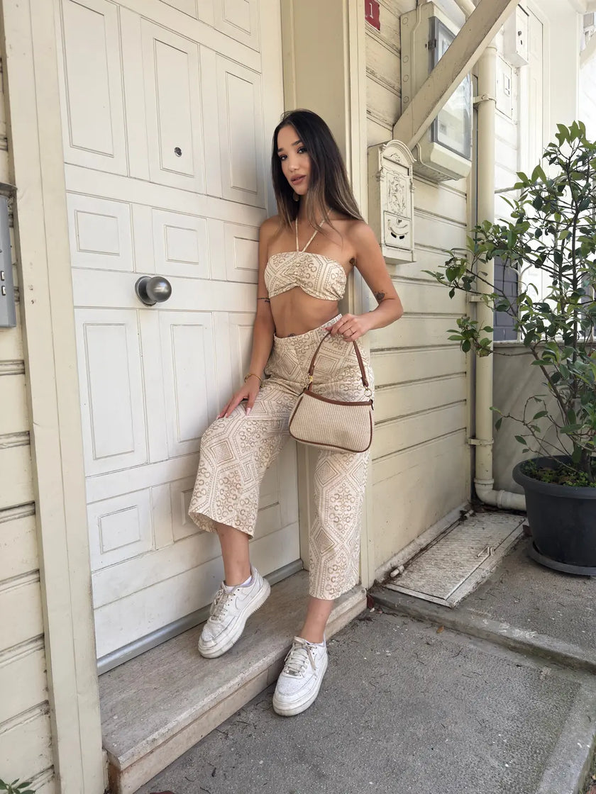 Larion Hasır Baget Çanta Taba