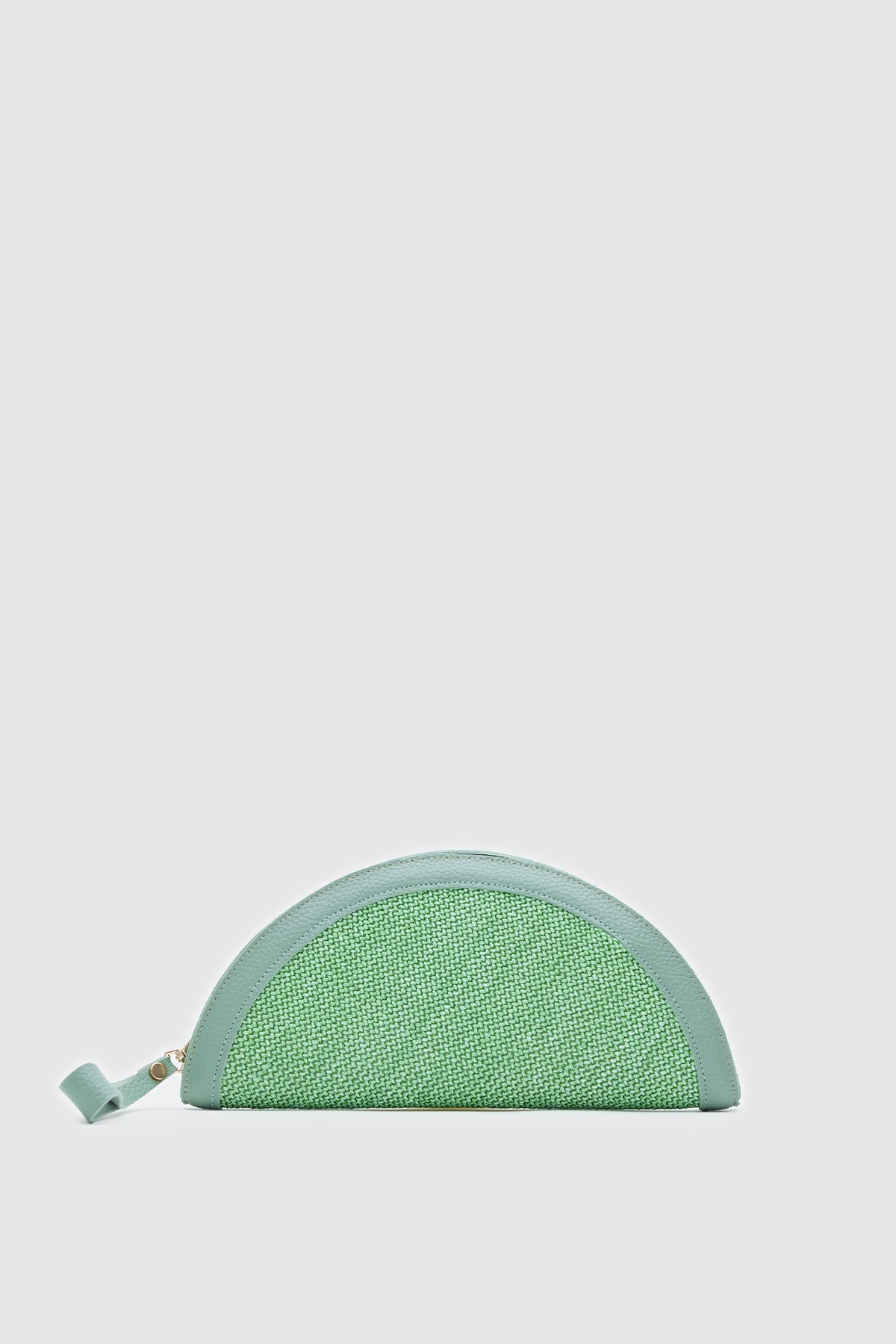 Venice Hasır Clutch Çanta Yeşil