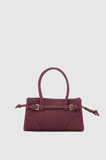 Amelia Süet Baget Çanta Bordo