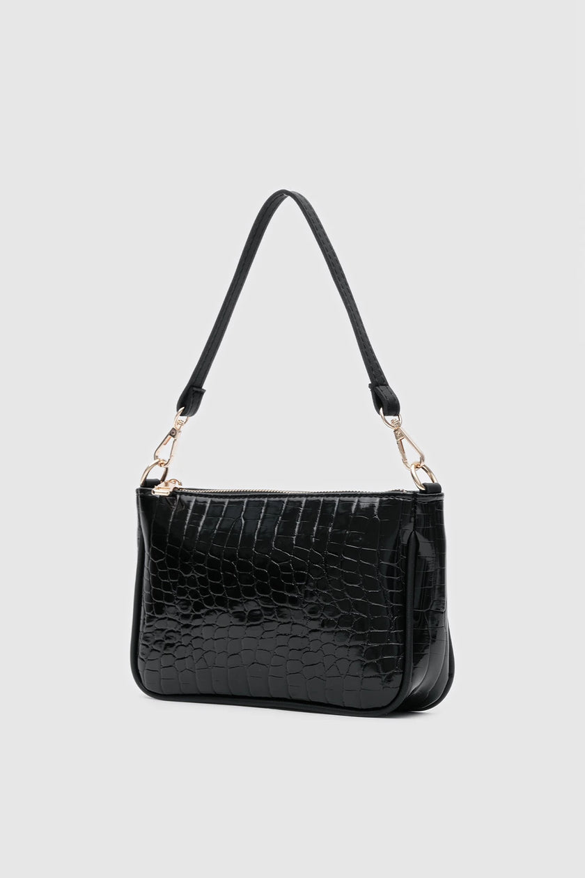 Java Deri El ve Omuz Çantası Siyah