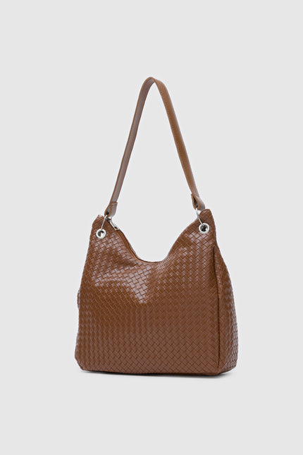 Nervo Örgülü Omuz Çantası Taba