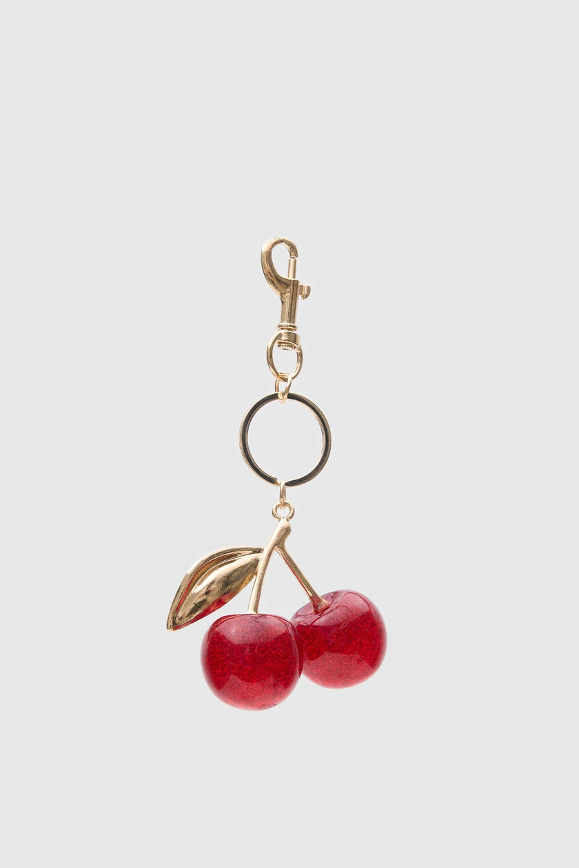 Kirazlı Çanta Charmı ve Anahtarlık Kırmızı