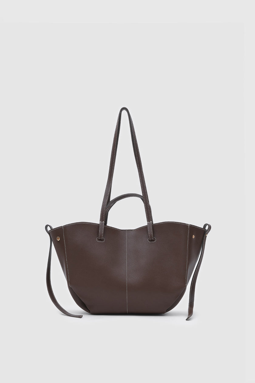 Mira El ve Omuz Askılı Deri Çanta - Kahverengi