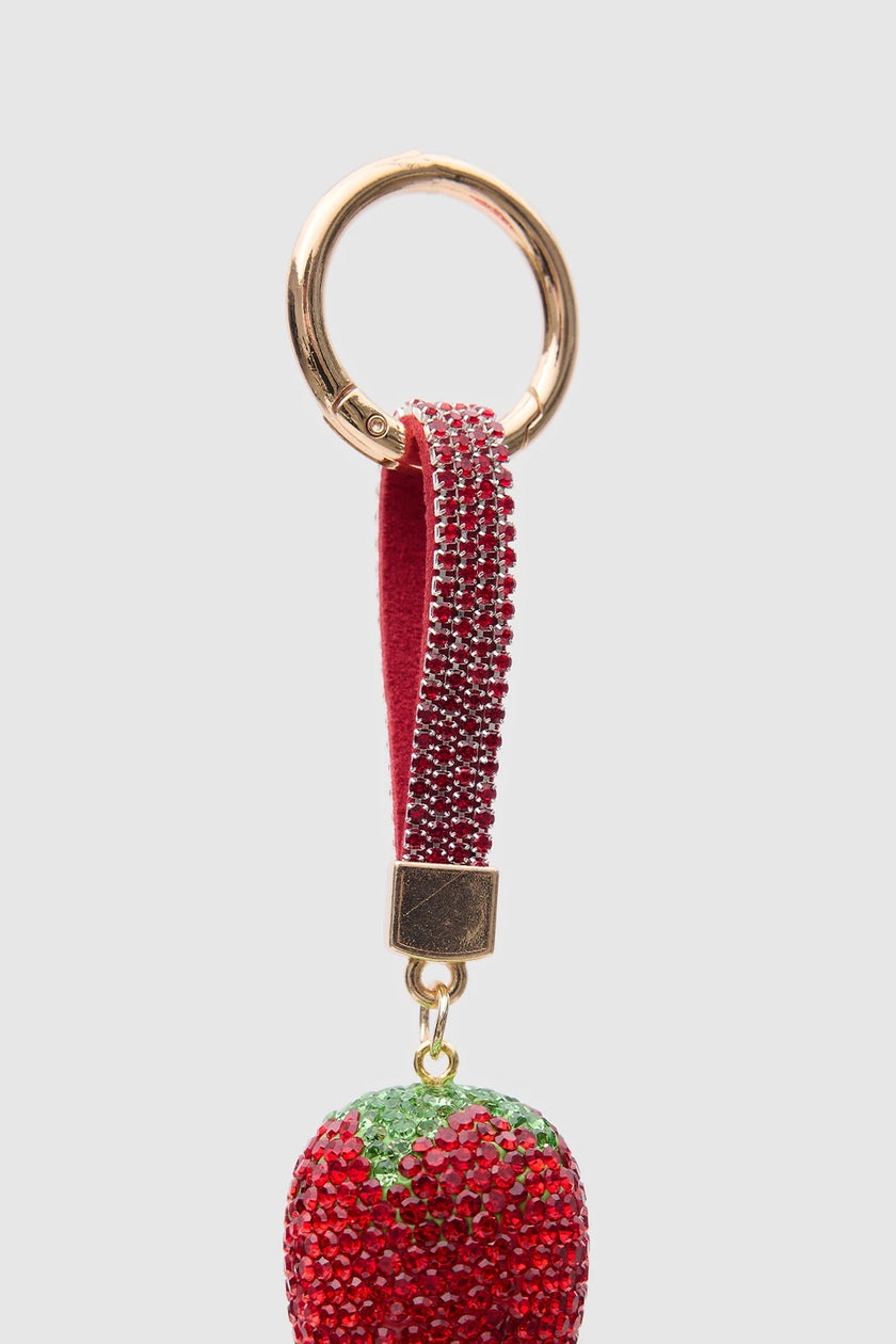 Çilekli Çanta Charmı Kırmızı