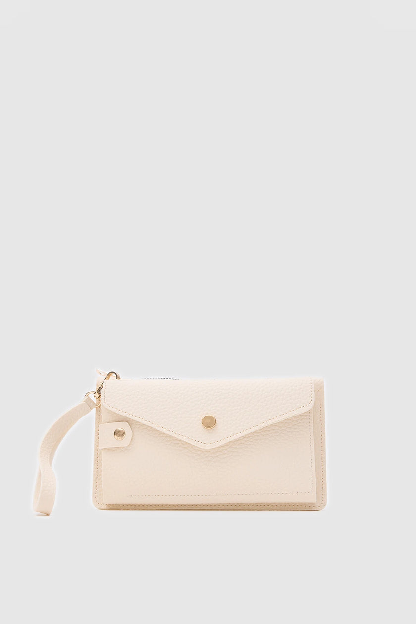 Peggy Suni Deri Cüzdan Krem