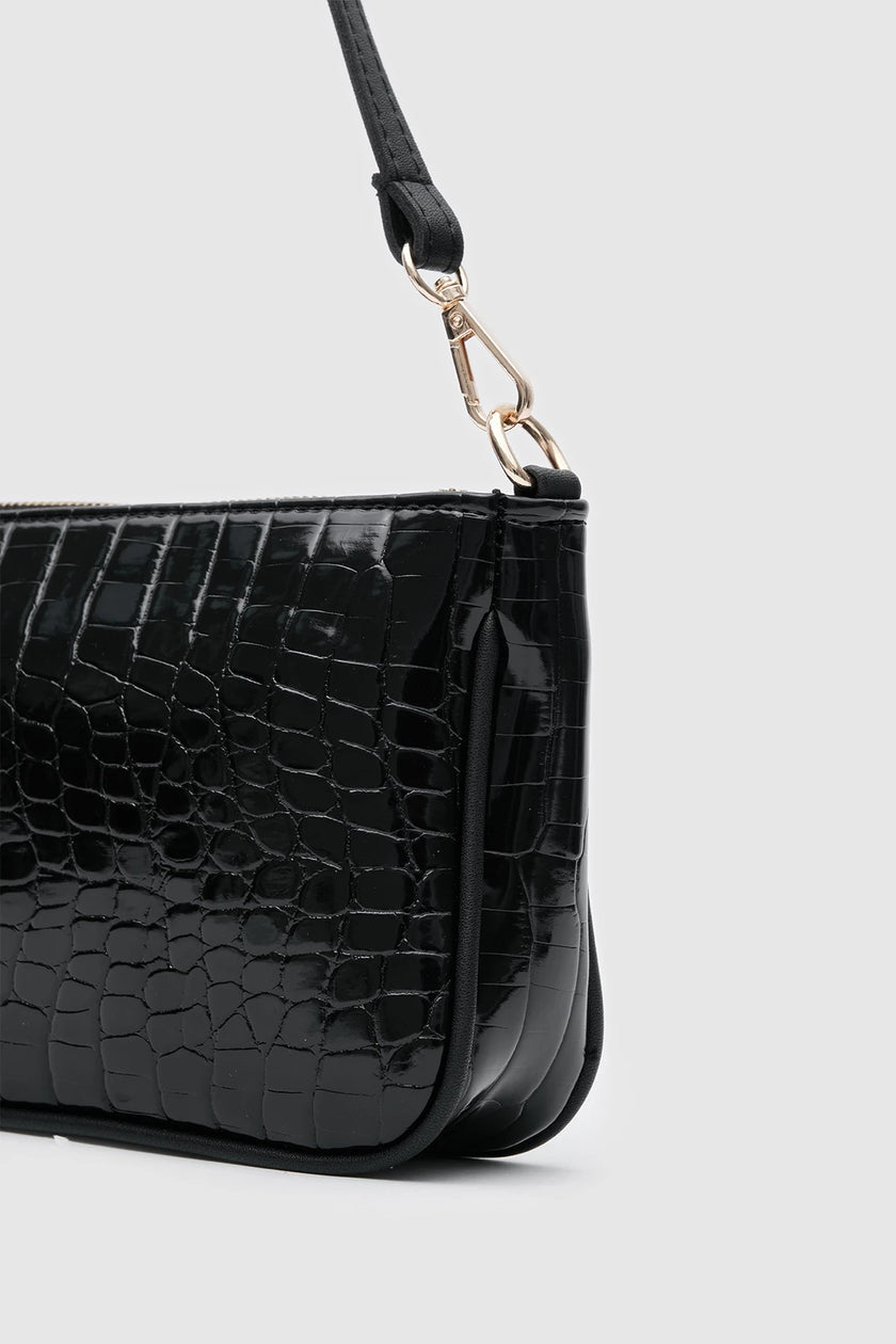 Java Deri El ve Omuz Çantası Siyah