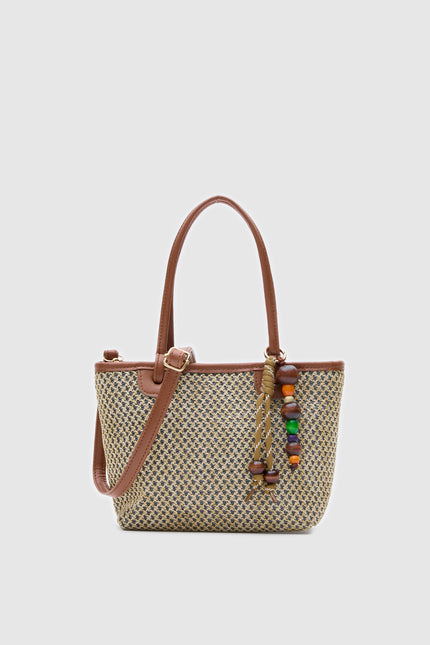 Orchid Hasır El ve Omuz Çantası Taba