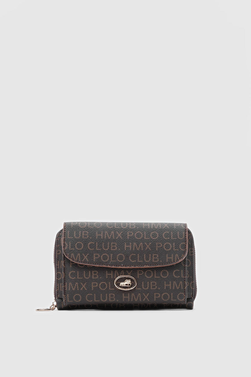 Suni Deri Zincirli Cüzdan - Kahverengi