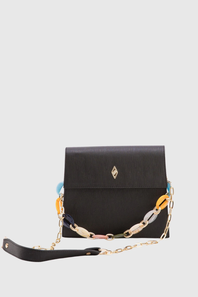 Calma Zincir Detaylı Omuz Çantası Siyah