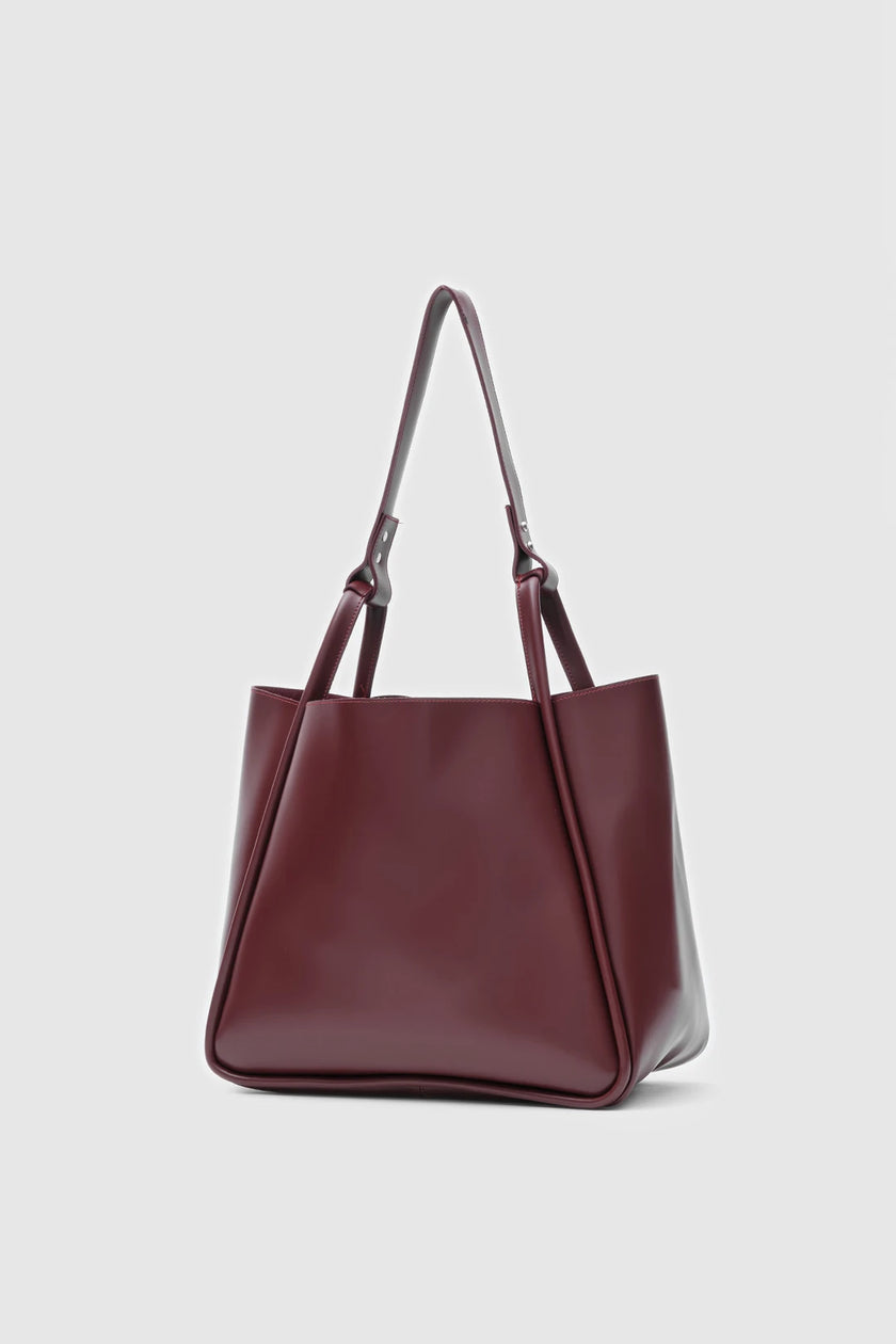 Estiva Suni Deri El ve Omuz Çantası Bordo