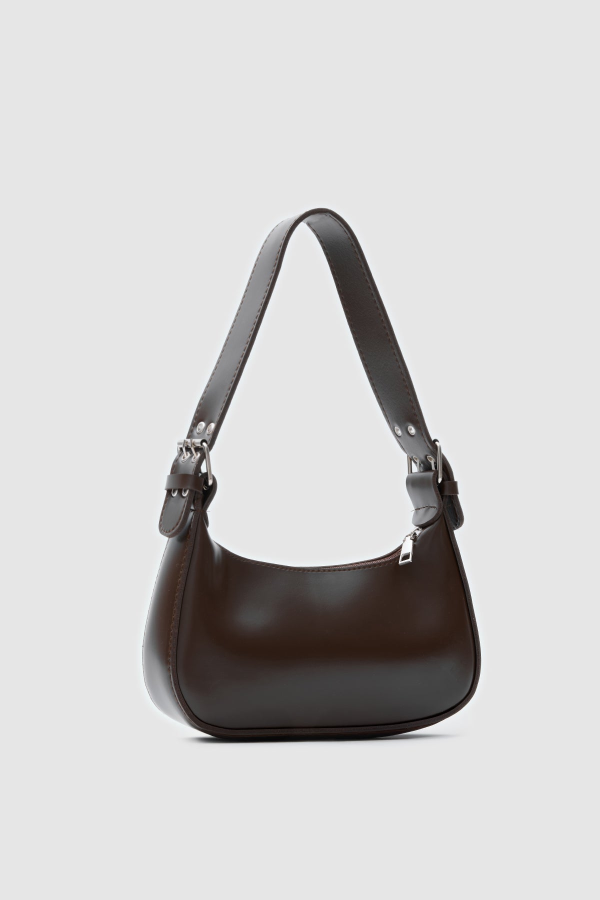 Rivo Oval Baget Çanta Acı Kahve