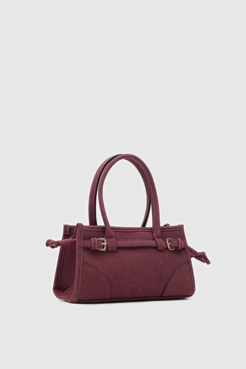 Amelia Süet Baget Çanta Bordo