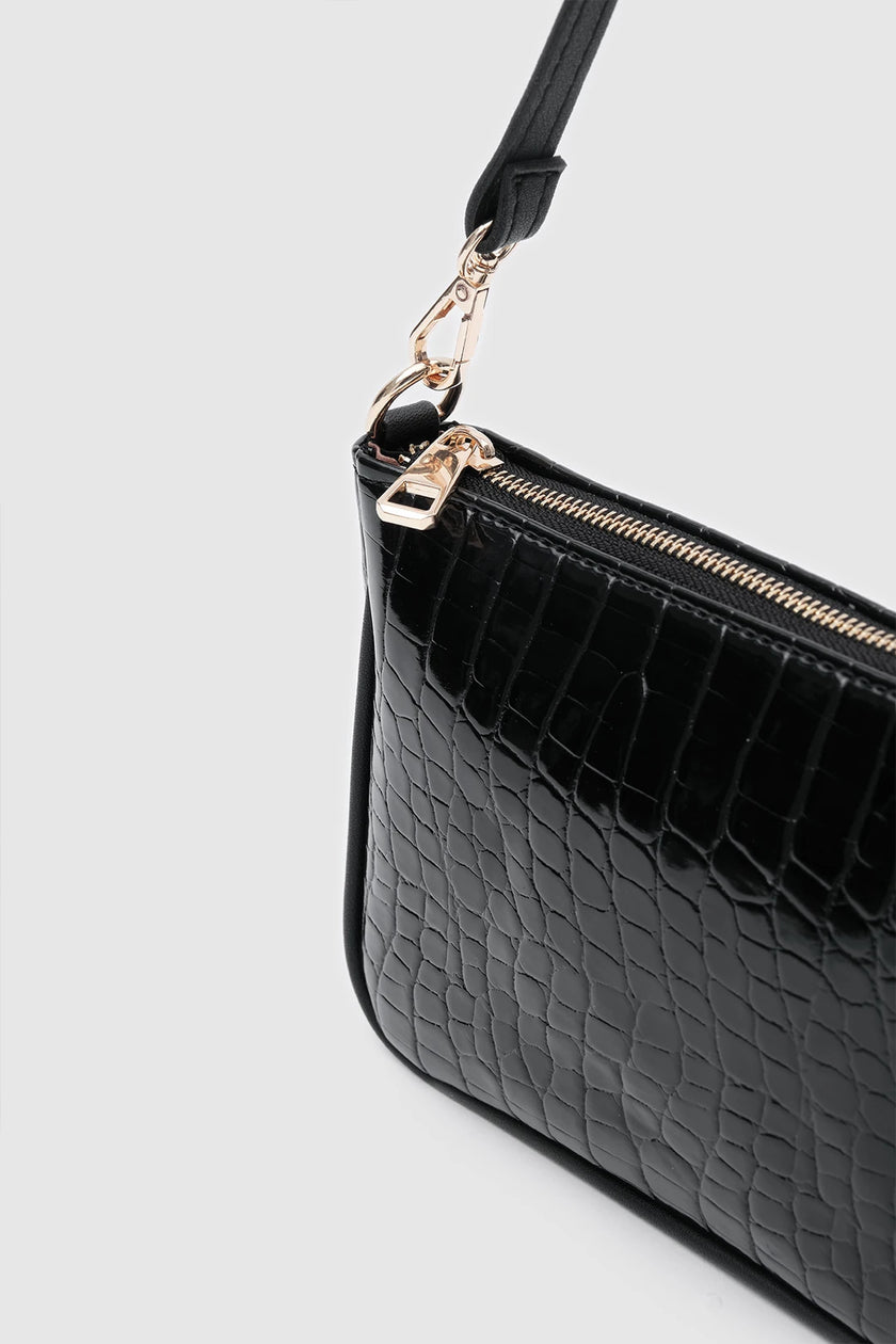 Java Deri El ve Omuz Çantası Siyah