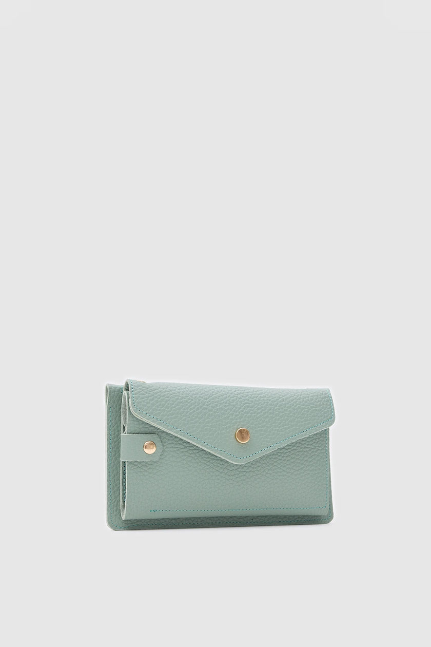 Peggy Suni Deri Cüzdan Mint Yeşili