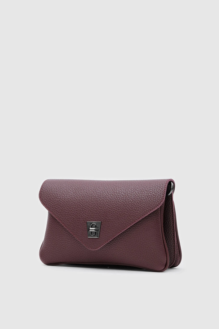 Lana Deri El ve Omuz Çantası Bordo