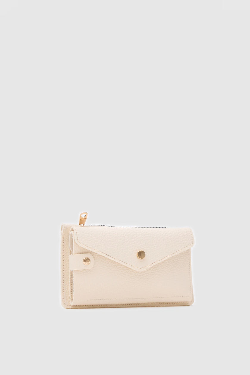 Peggy Suni Deri Cüzdan Krem