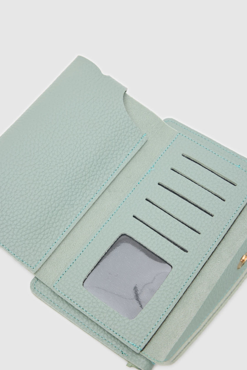 Peggy Suni Deri Cüzdan Mint Yeşili