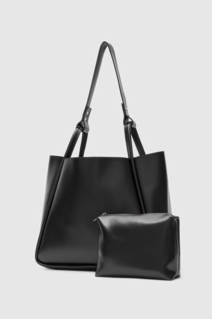 Estiva Suni Deri El ve Omuz Çantası Siyah