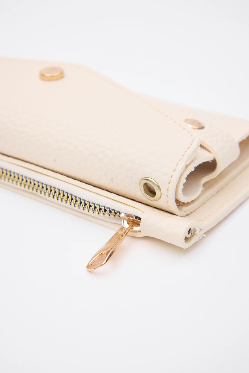 Peggy Suni Deri Cüzdan Krem