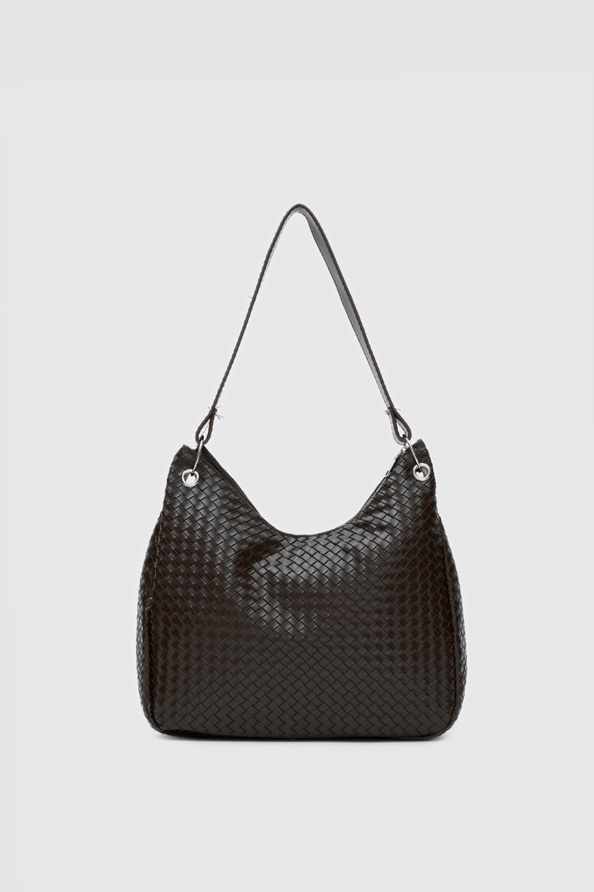 Nervo Örgülü Omuz Çantası Acı Kahve