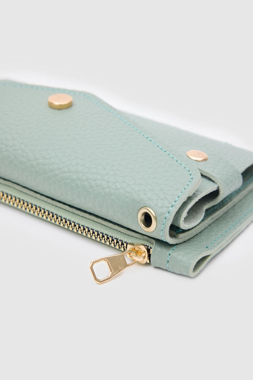 Peggy Suni Deri Cüzdan Mint Yeşili