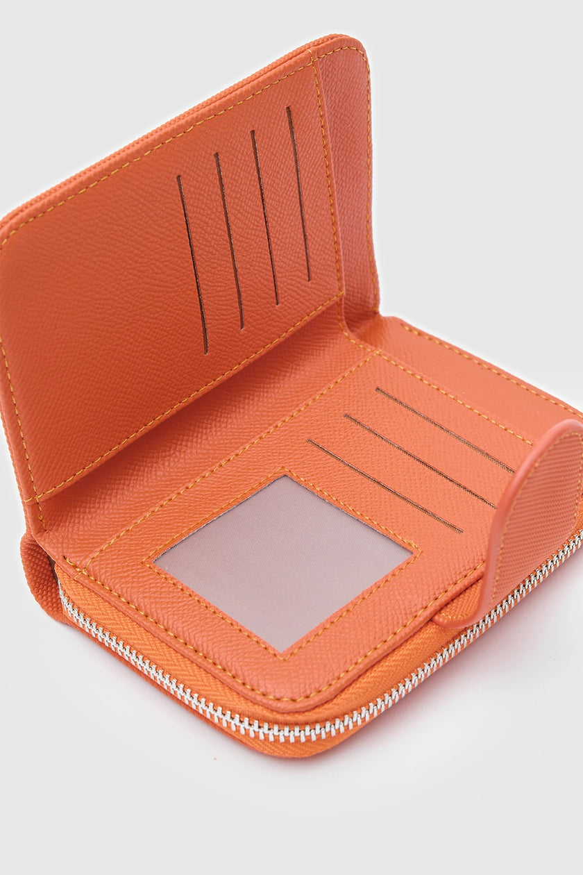 Deri Turuncu Cüzdan Küçük Boy Turuncu