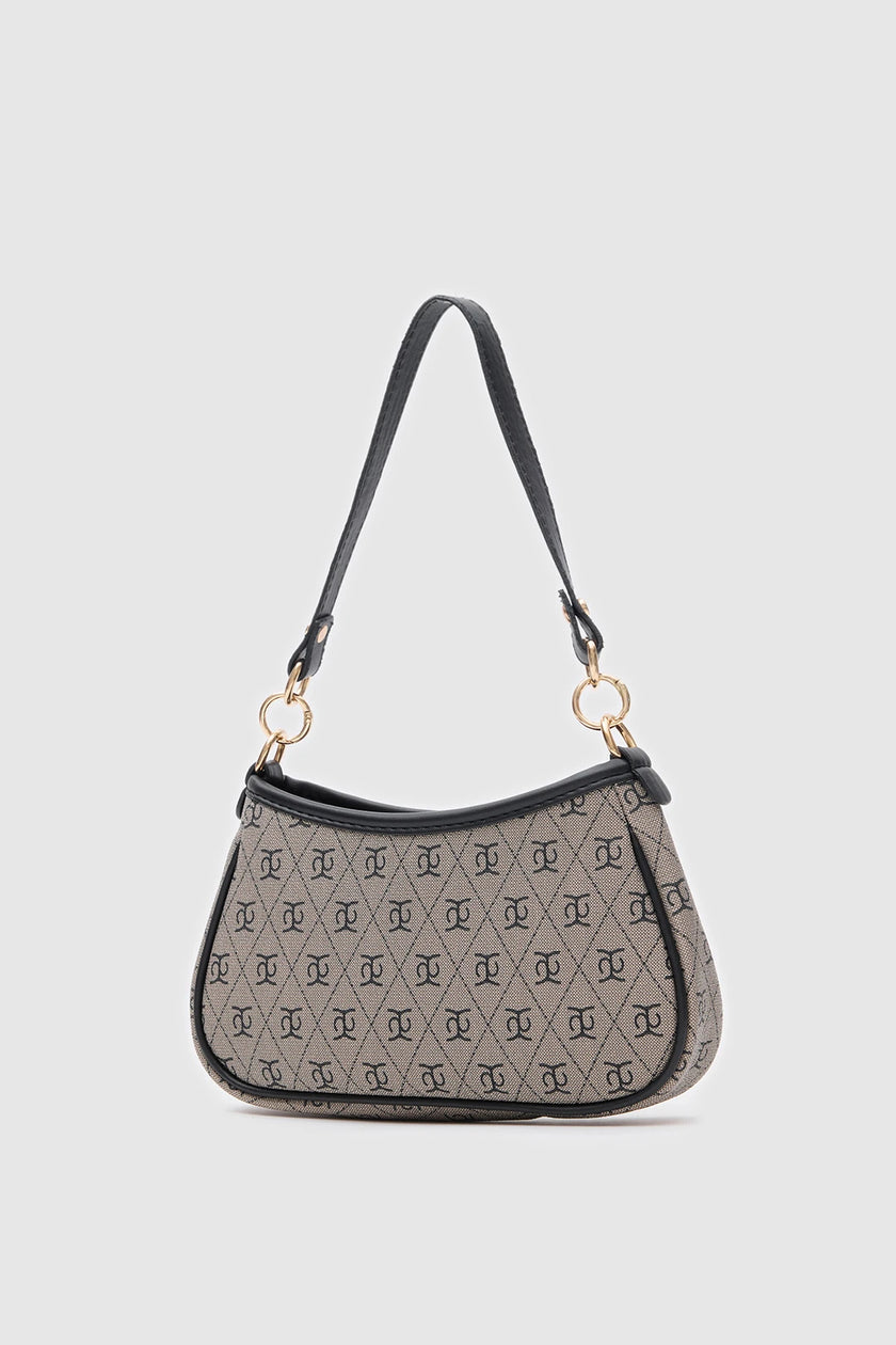 Panna Monogrom Baget Çanta Gri