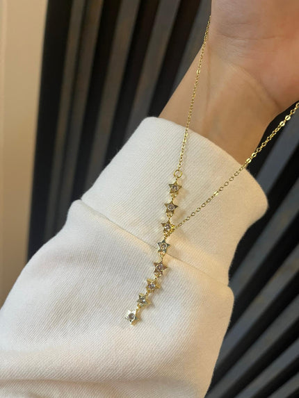 Çelik Sıralı Yıldız Kolye