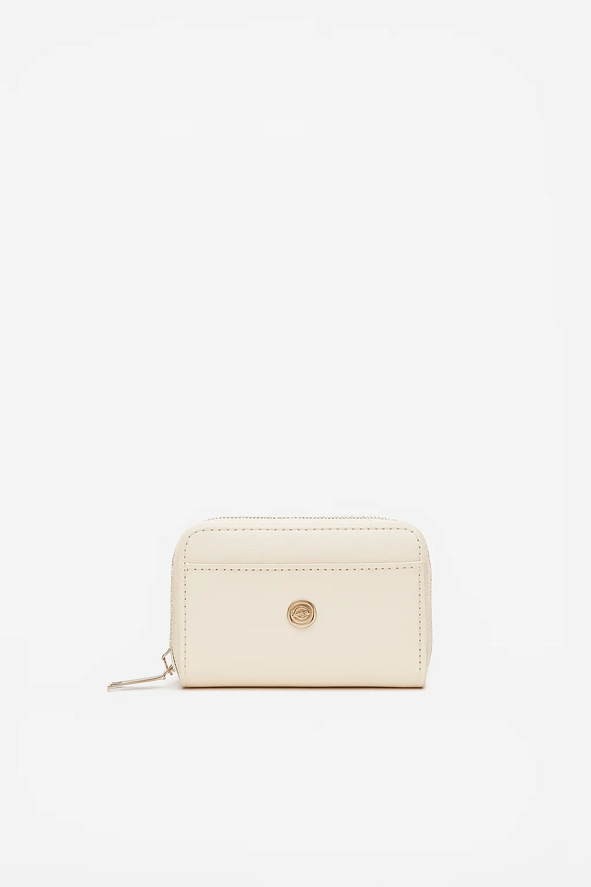 Mika Mat Detay Bozukparalık Cüzdan Krem