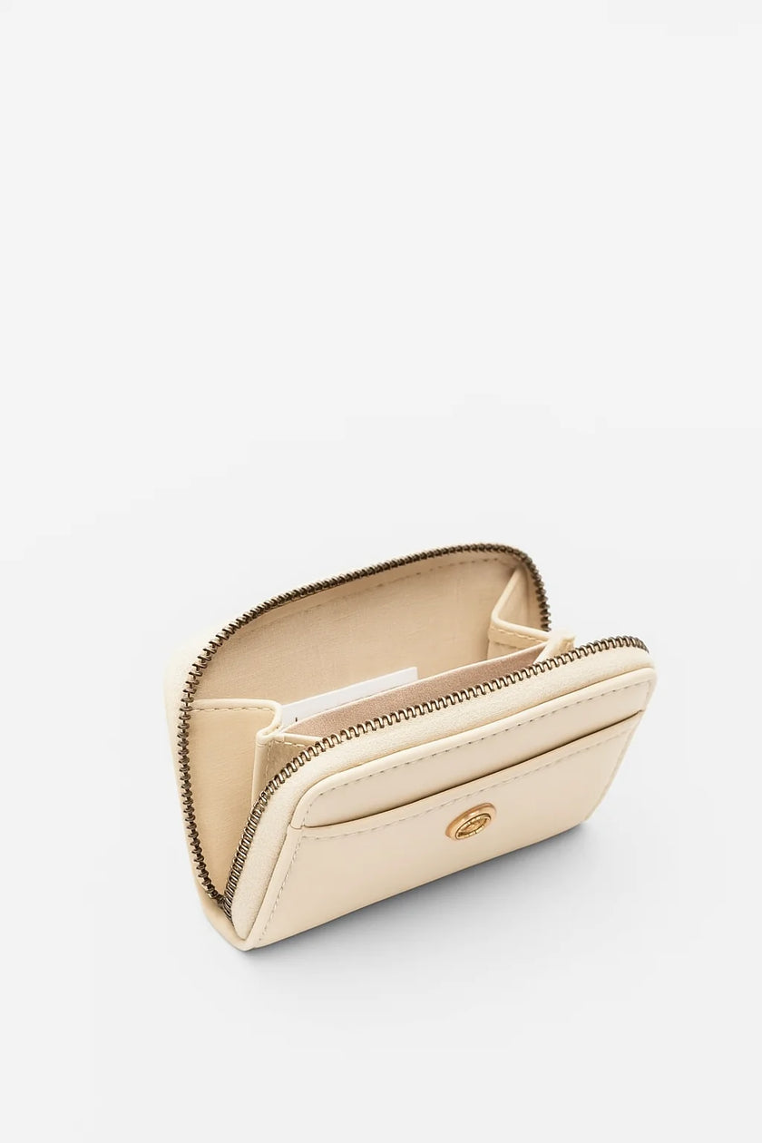 Mika Mat Detay Bozukparalık Cüzdan Krem