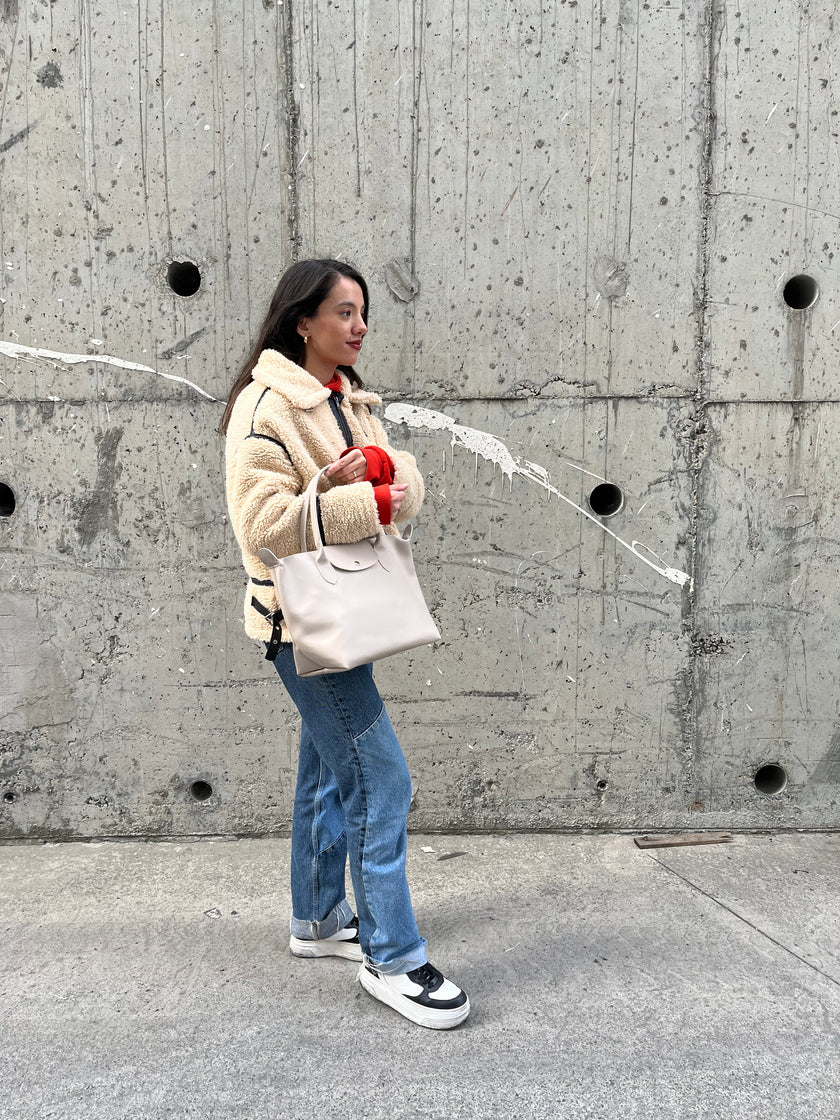 Frenk El ve Omuz Çantası - Krem