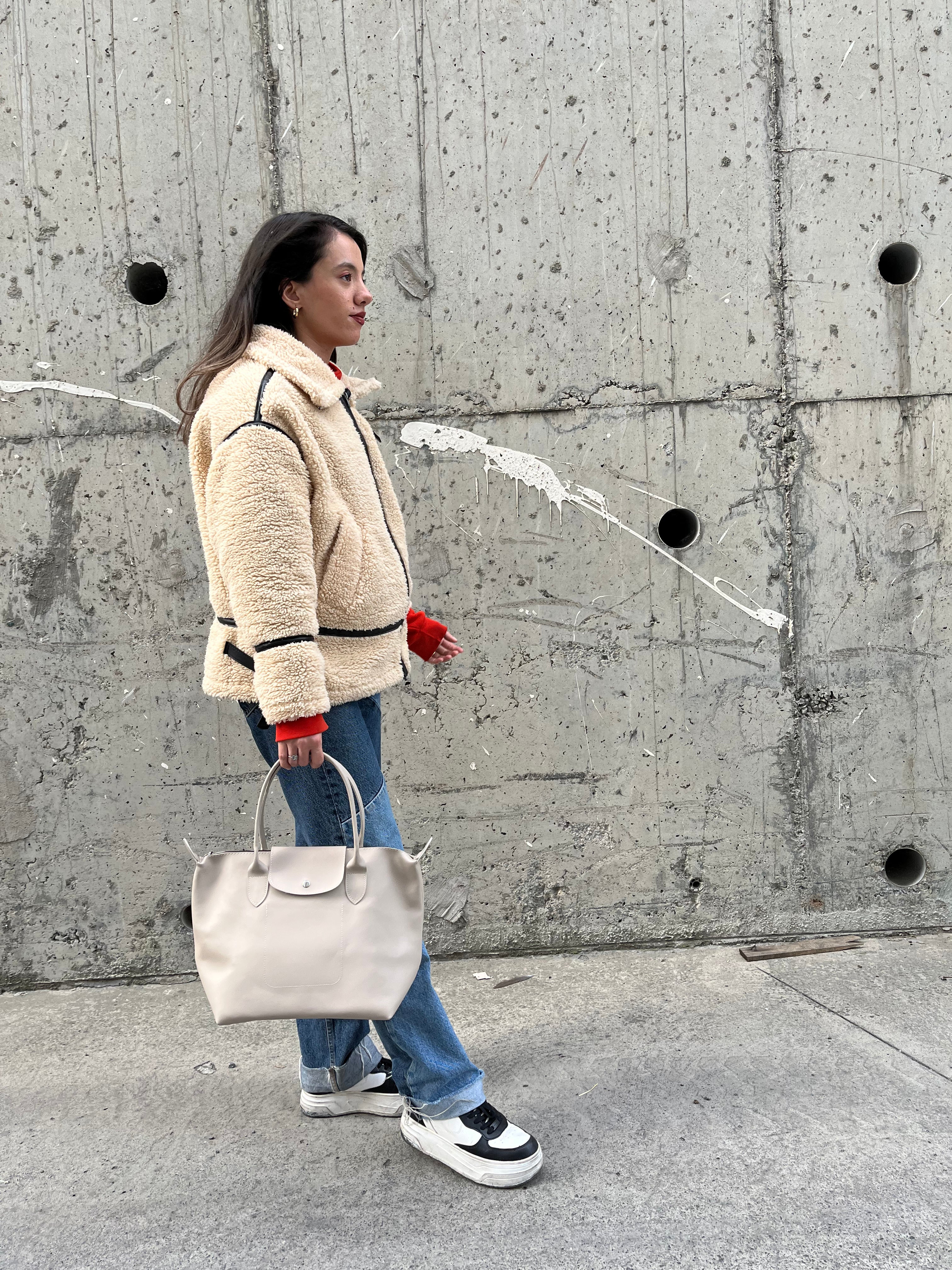 Frenk El ve Omuz Çantası - Krem