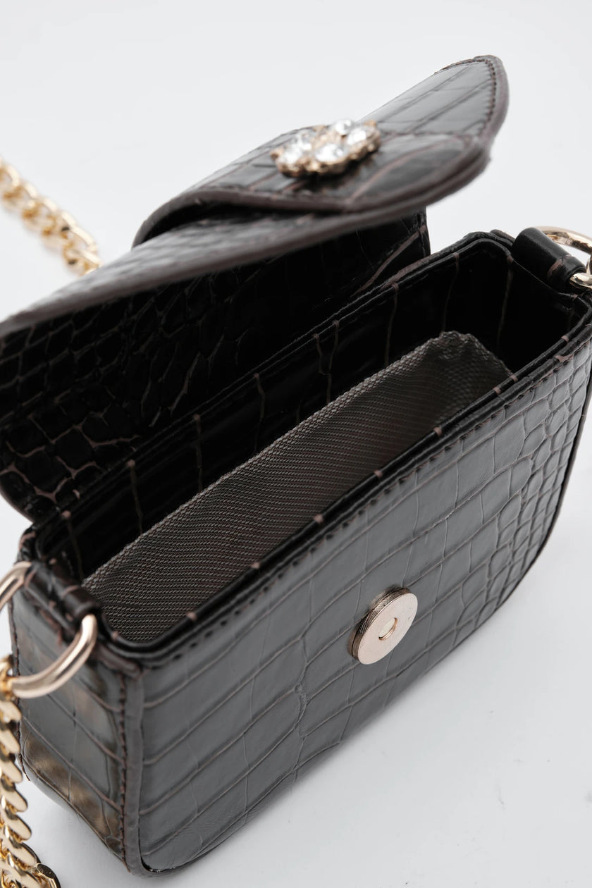 Rummel Zincirli Mini Çanta - Kahverengi