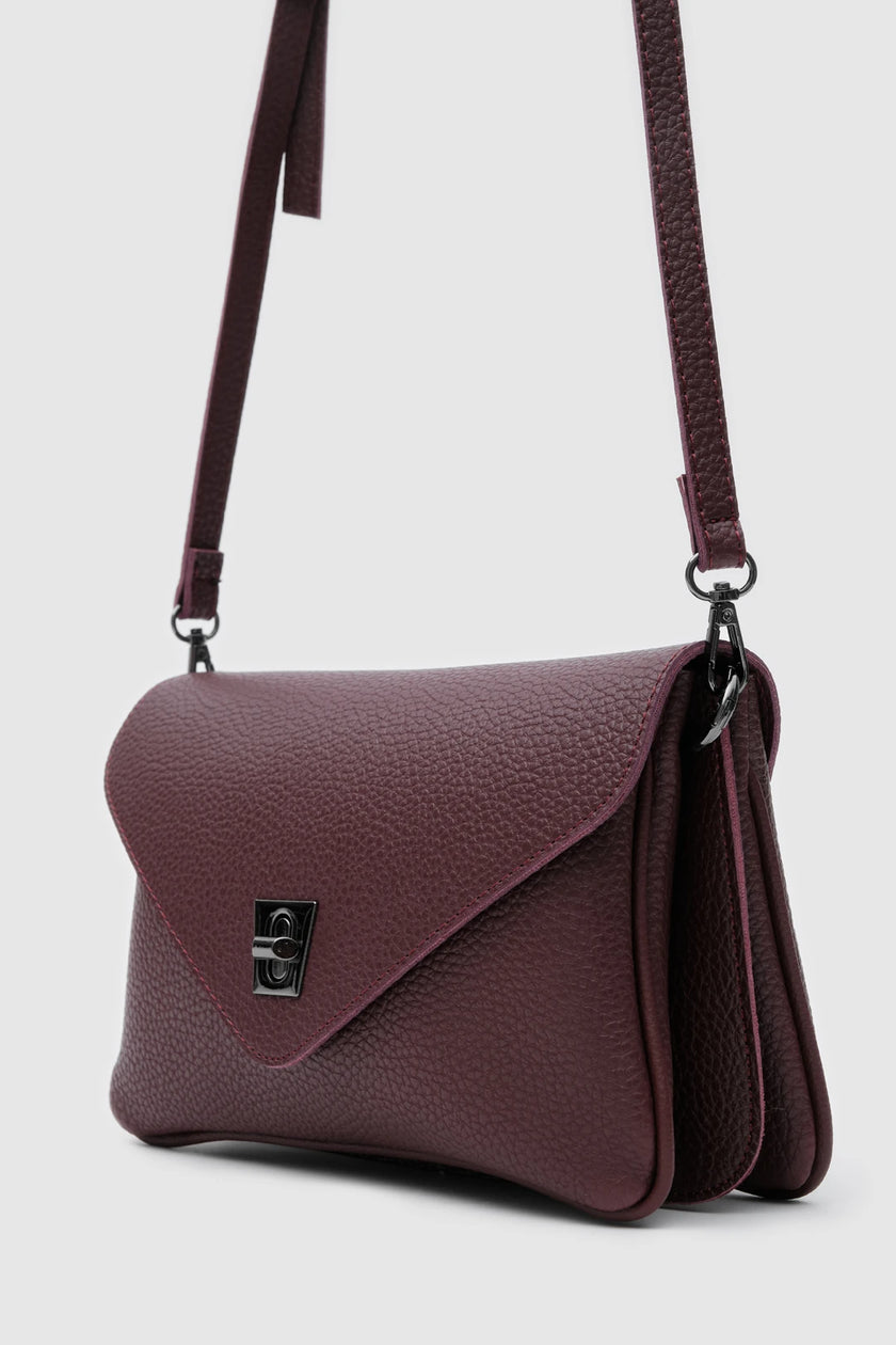 Lana Deri El ve Omuz Çantası Bordo