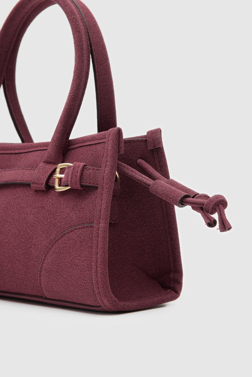 Amelia Süet Baget Çanta Bordo