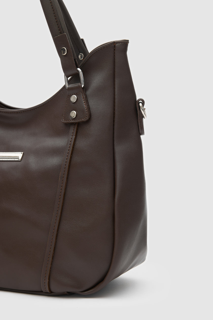 Zyra El ve Omuz Çantası Kahverengi