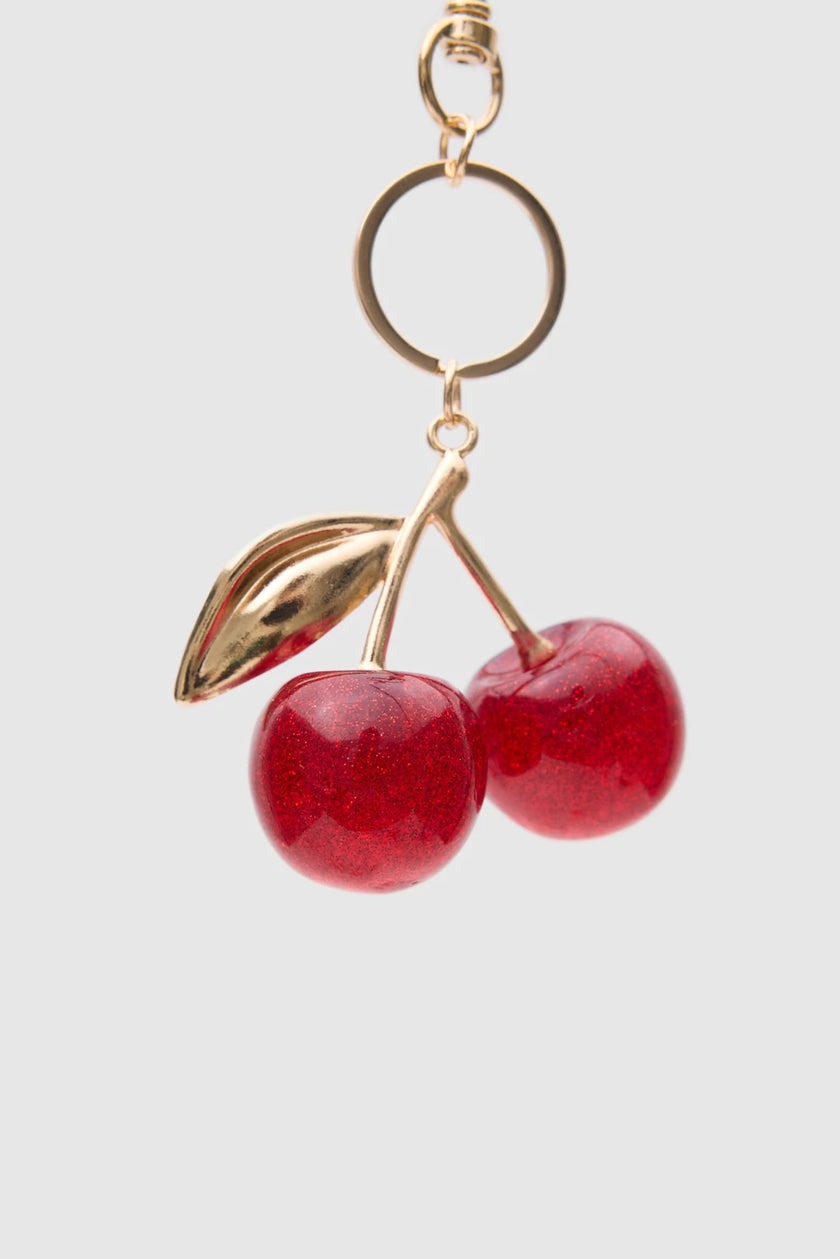 Kirazlı Çanta Charmı ve Anahtarlık Kırmızı