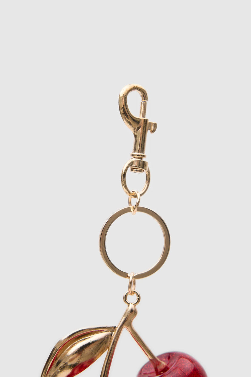 Kirazlı Çanta Charmı ve Anahtarlık Kırmızı