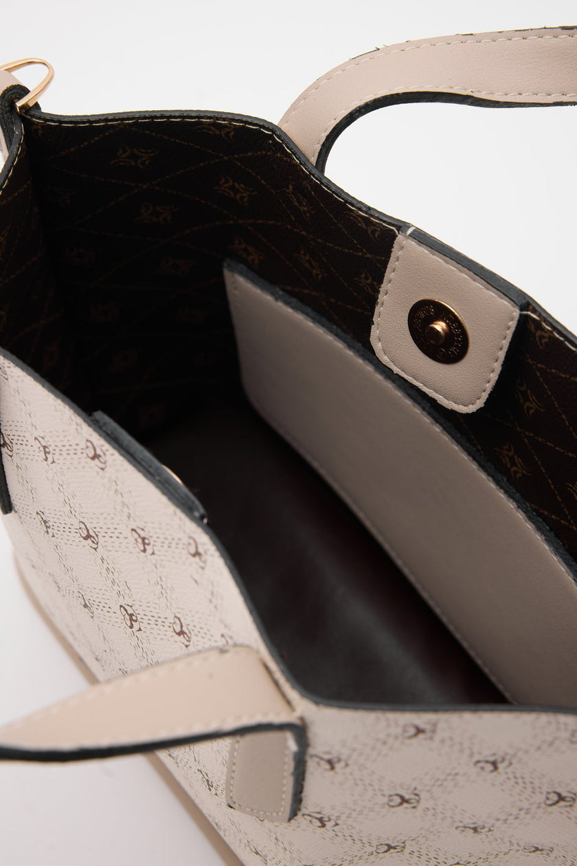 Oregon Jakralı El ve Omuz Çantası Krem