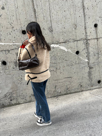 Hola Halka Detaylı El ve Omuz Çantası - Kahverengi