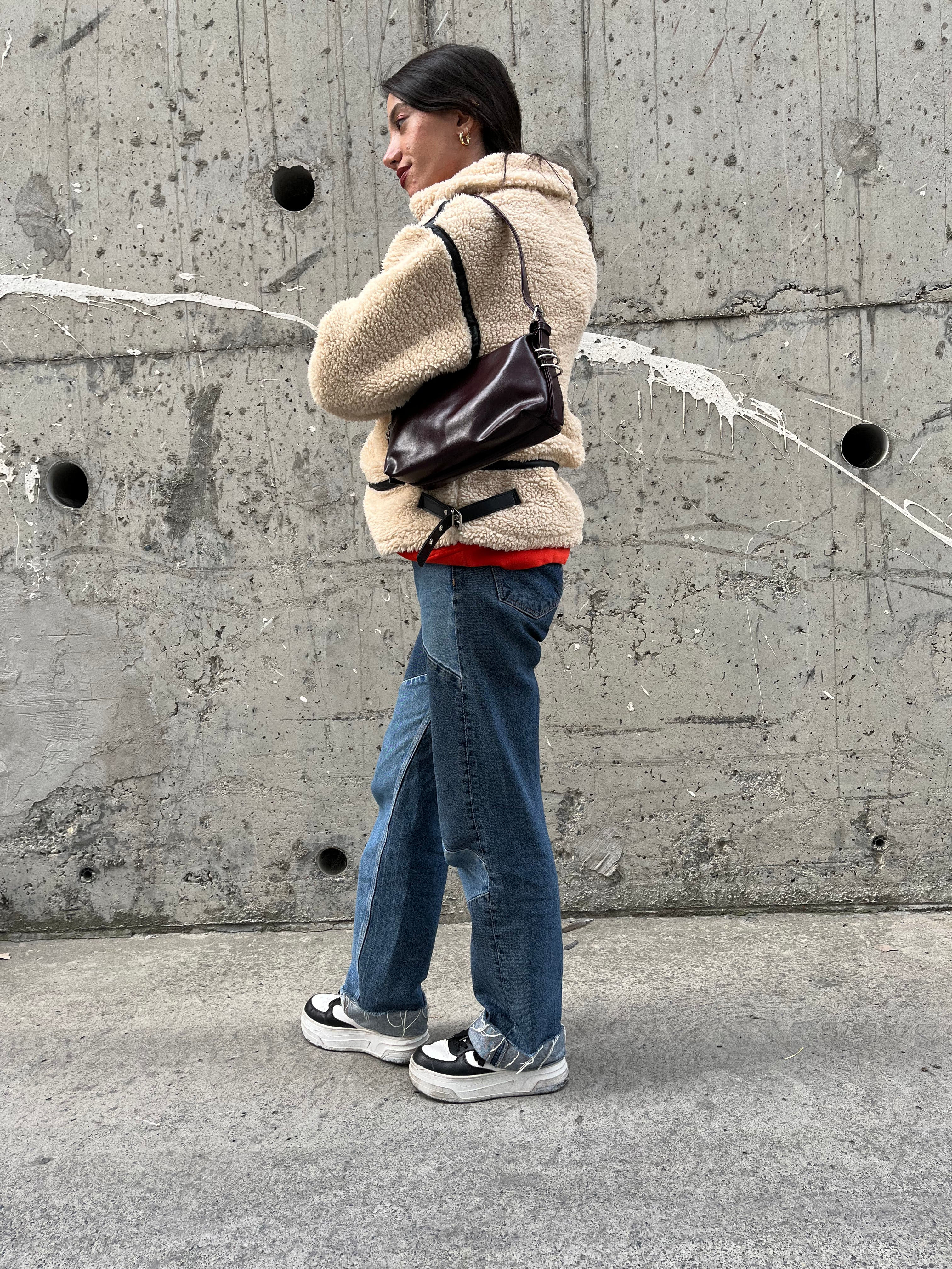 Hola Halka Detaylı El ve Omuz Çantası - Mürdüm