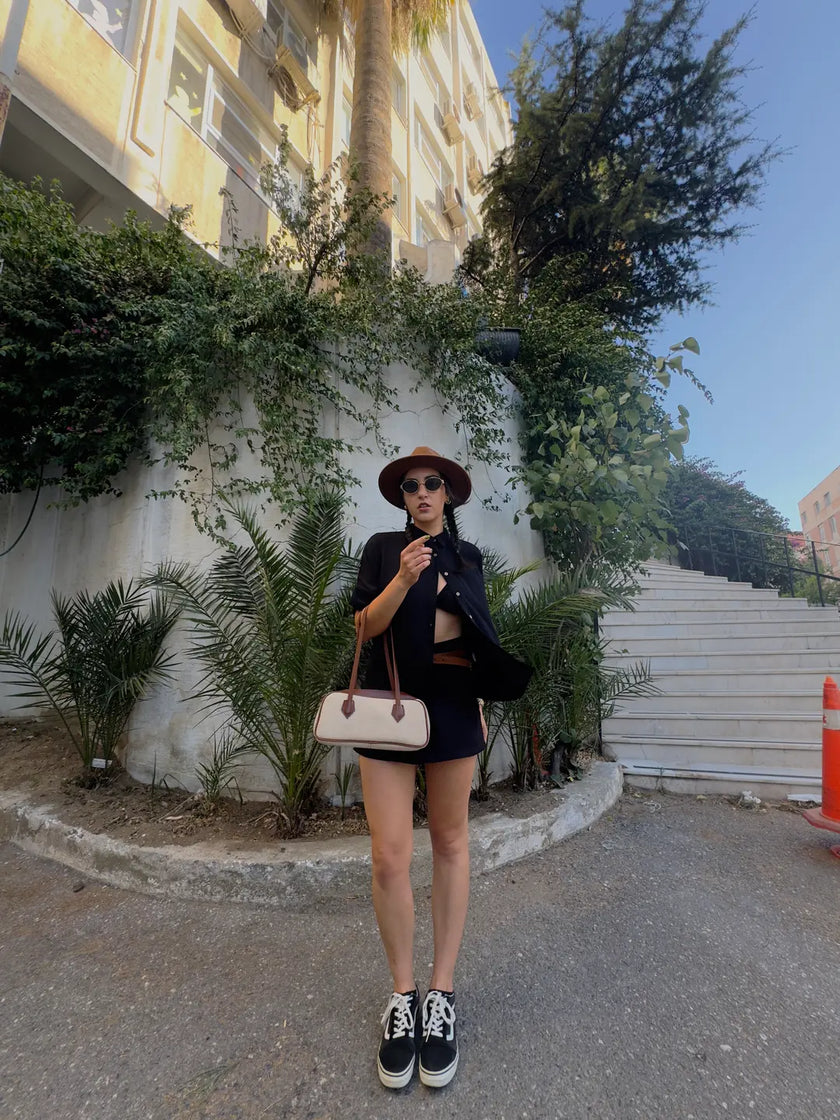 Sunny Hasır Baget Çanta - Taba