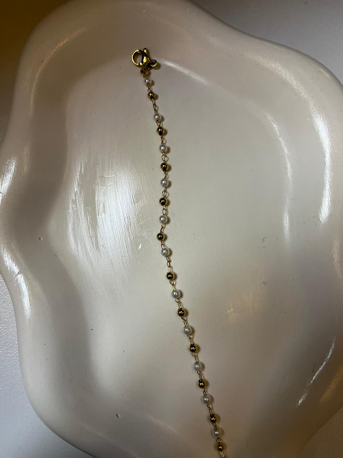 Çelik Mini İncili Bileklik