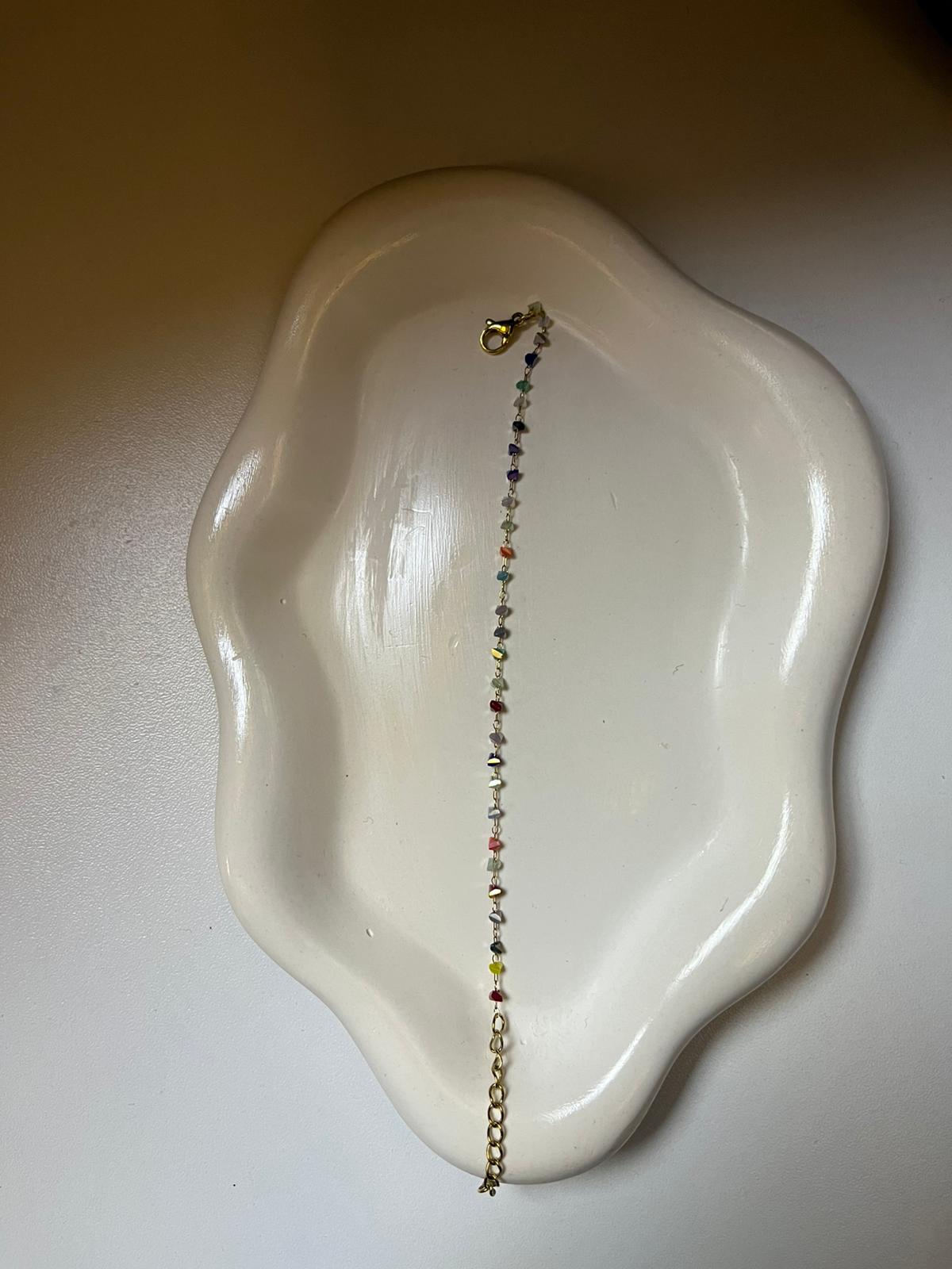 Çelik Renkli Kristal Bileklik