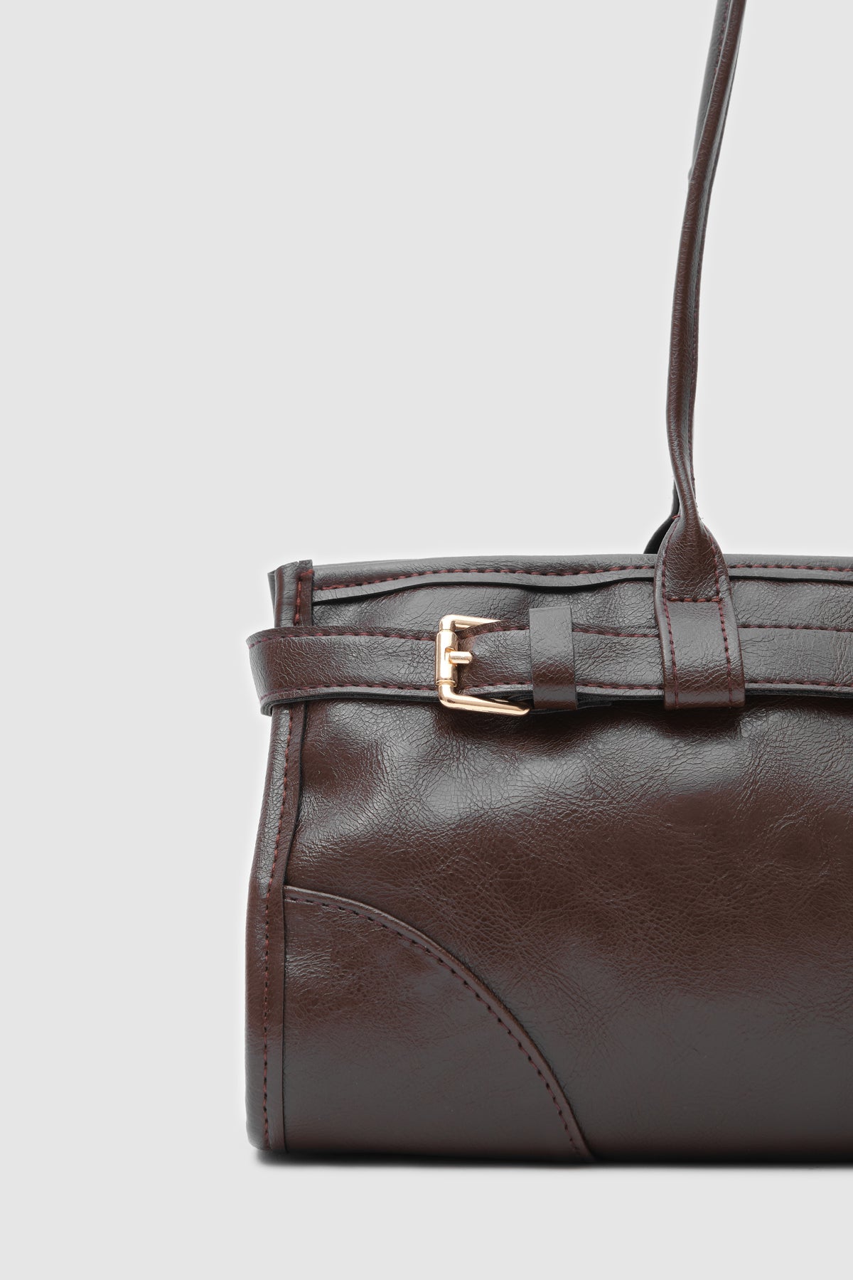 Renna Suni Deri Baget Çanta - Kahverengi