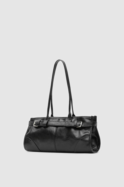 Renna Suni Deri Baget Çanta - Siyah