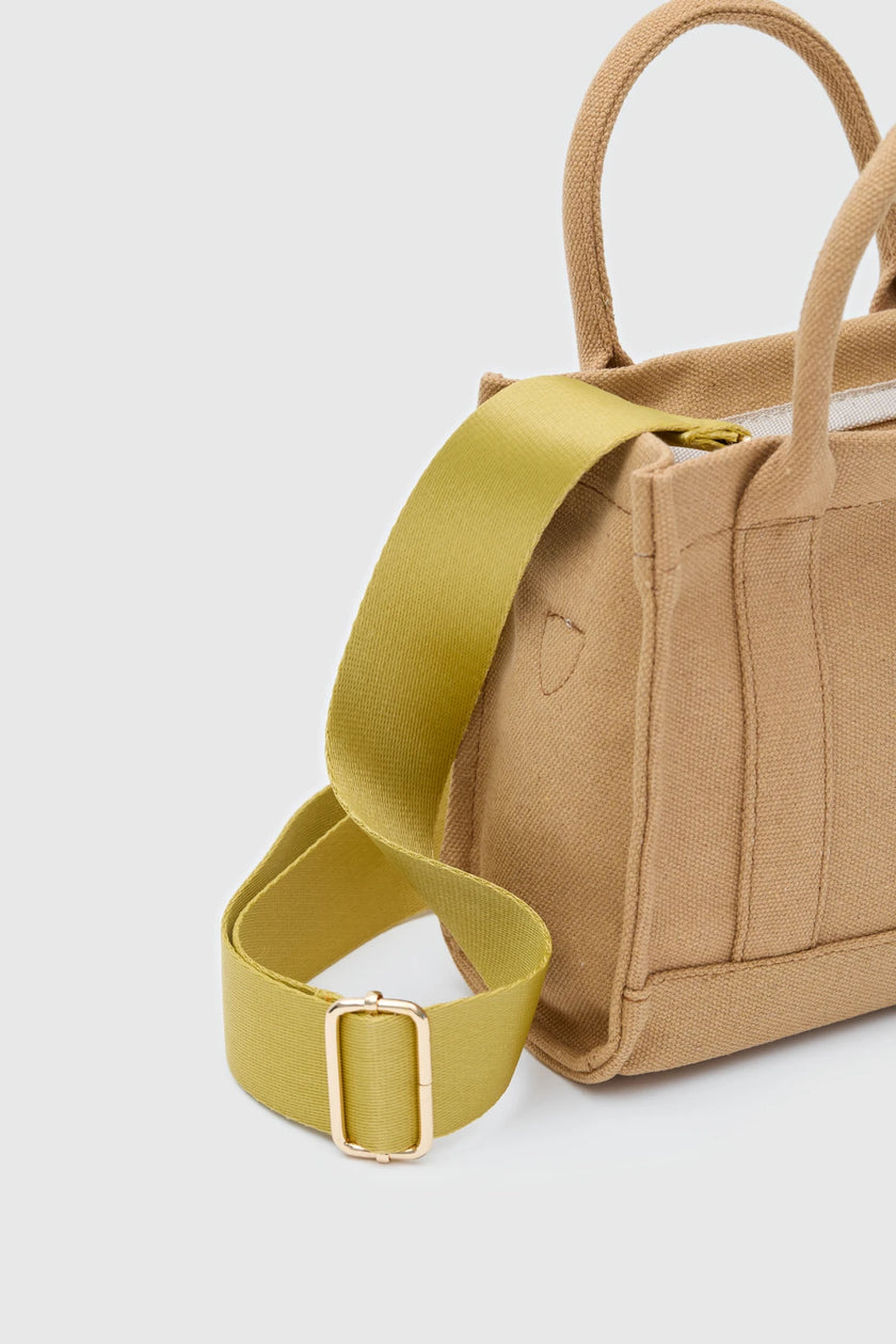 Torino Kanvas Baget Çanta  - Hardal sarısı