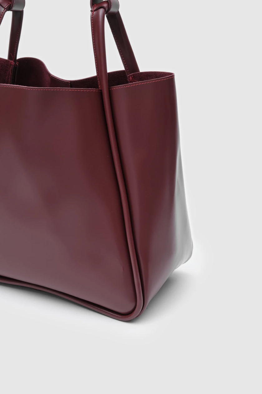 Estiva Suni Deri El ve Omuz Çantası Bordo