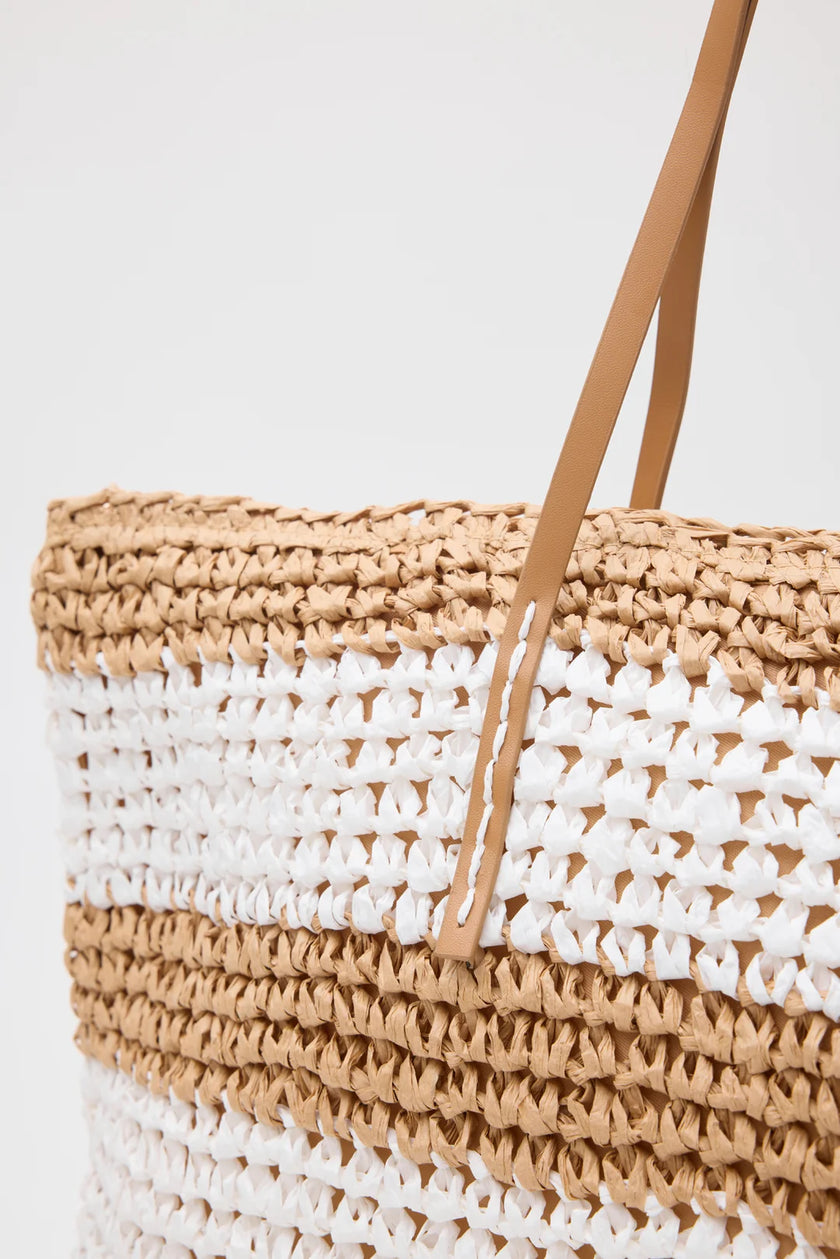 Libra Hasır El ve Omuz Çantası Vizon