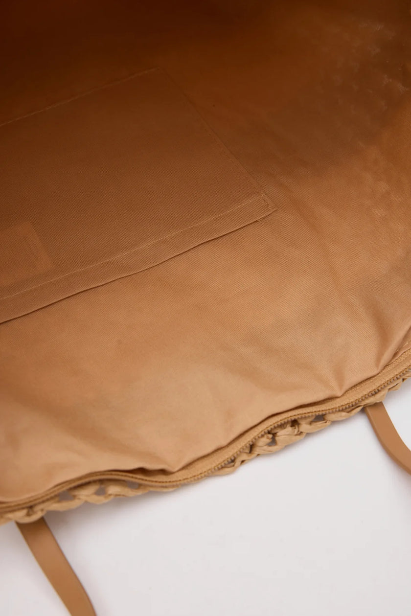 Libra Hasır El ve Omuz Çantası Vizon